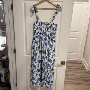 Floral Blue and White Dress